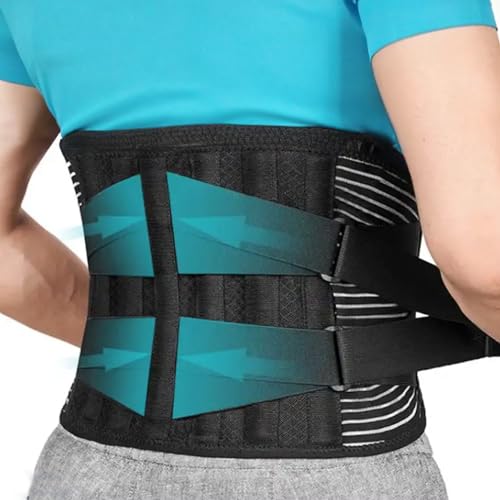 VitalVibe Lumbar Support Belt, Breathable Waist Lumbar Back Support Belt, Herniated Disc, Scoliosis Back Pain Relief, Heavy Lifting, Lumbar Waist Support Belt with Removable Pad (XX-Large)