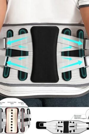 VitalVibe Lumbar Support belt for Back Pain, Lumbar Support Belt for Men & Women, Adjustable Back Brace for Lower Back Pain Relief (Large)